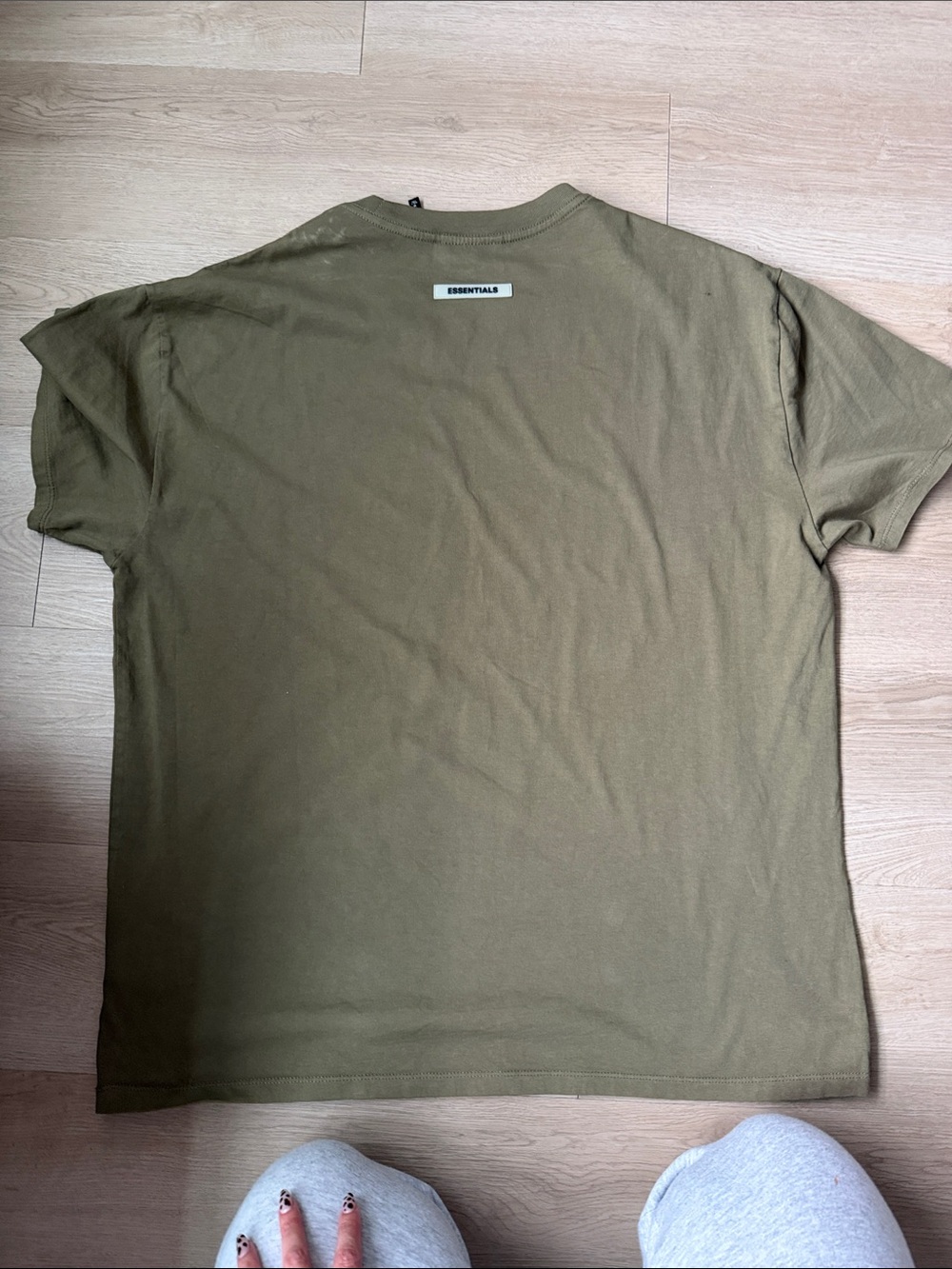 Bundle Essentials Olive Green Short-Sleeve Crew T-Shirt & beige short sleeve - Picture 3 of 6